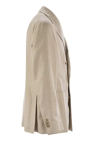 Tagliatore Double Breasted Silk Jacket In Green