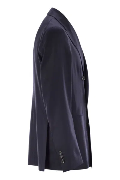 Tagliatore Blue Double-breasted Jacket With Patch Pockets