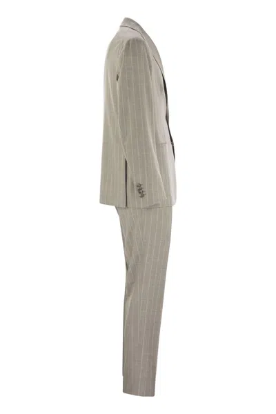 Tagliatore Pinstripe Suit In Wool And Silk
