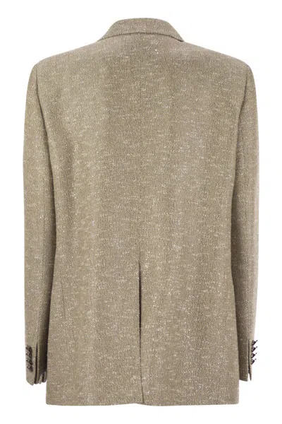Tagliatore Beige Jacket With Pointed Lapels And Front Pockets