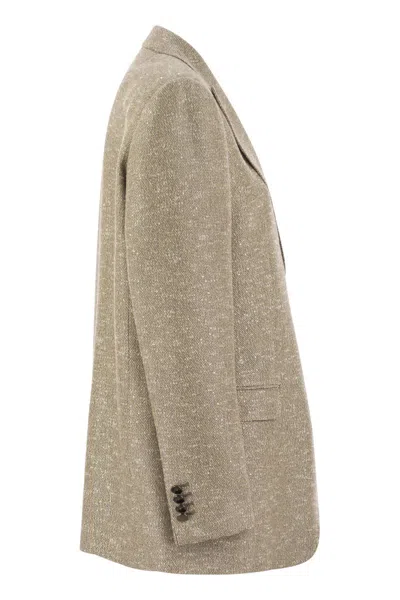 Tagliatore Beige Jacket With Pointed Lapels And Front Pockets