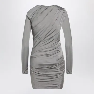 Attico Draped Satin Long Sleeved Mini Dress