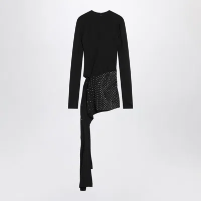 Attico Mini Dress With Thermostrass Studs And Asymmetric Hem