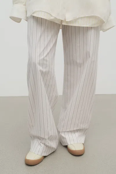 The Row Hypnosta Trousers In White With Stripes