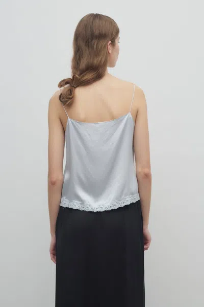 The Row Kilari Satin Lace Hem Top