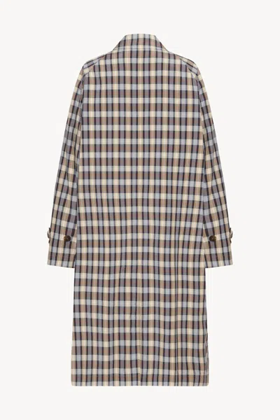 The Row Tavishina Checked Silk And Cotton-blend Poplin Coat