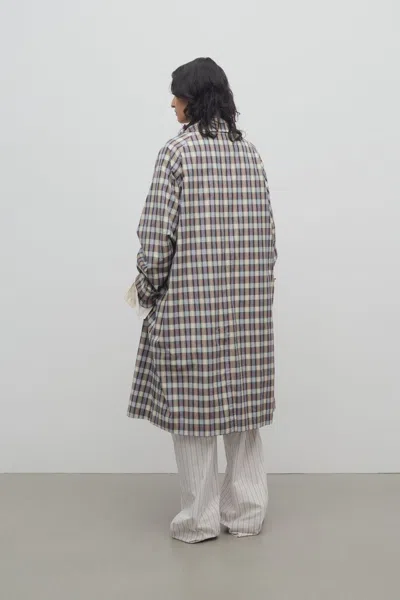 The Row Tavishina Checked Silk And Cotton-blend Poplin Coat