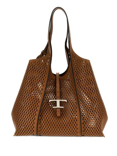 Tod's Women's Shopping Bag T Timeless Medium Perforated