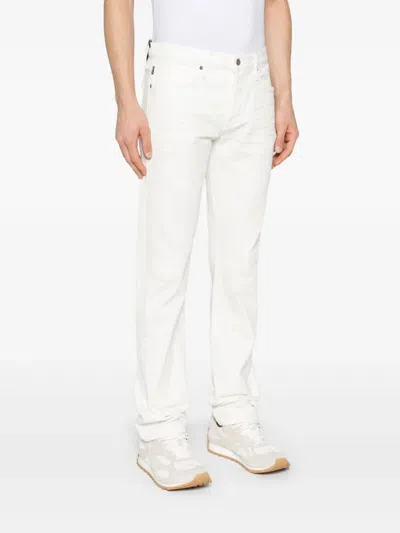Tom Ford Tailored Fit White Denim Jeans With Minimalist Design