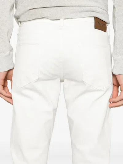 Tom Ford Tailored Fit White Denim Jeans With Minimalist Design