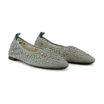Tory Burch Crystal Ballerinas - Nylon - Blue