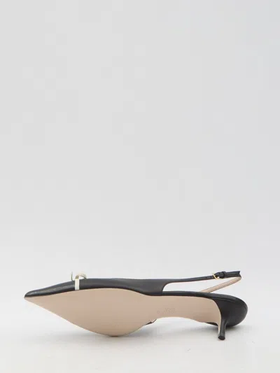 Valentino Garavani Bepointy Slingback Pump In Patent Leather And Kidskin 45mm Woman Black/ivory 38.5