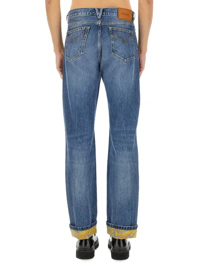 Versace Stretch Denim Jeans With Back Pockets