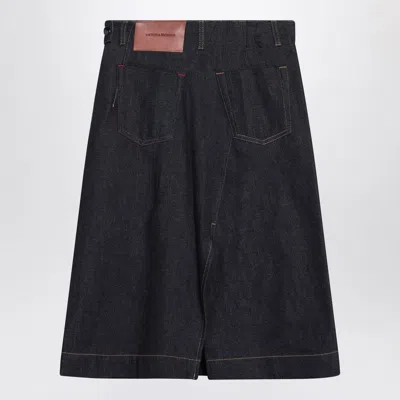 Victoria Beckham Denim Skirt With Back Pockets And Contrast Stitching