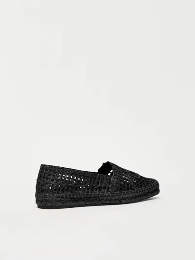 Weekend Max Mara Raffia-effect Espadrilles In Black