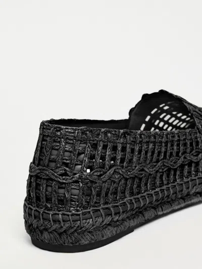 Weekend Max Mara Raffia-effect Espadrilles In Black