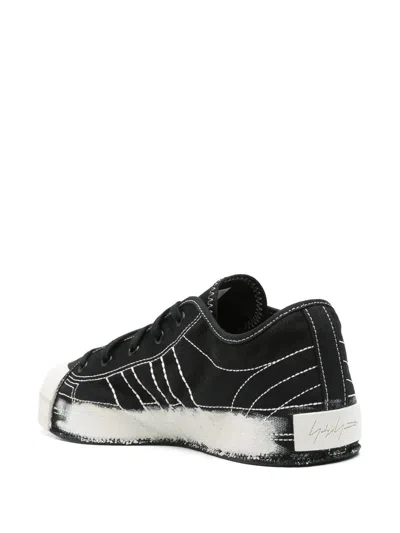 Y-3 Black Textile Sneakers With Distressed Sole