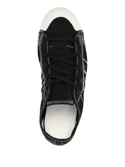 Y-3 Black Textile Sneakers With Distressed Sole