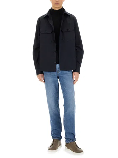 Zegna Cotton Shirt Jacket In Black