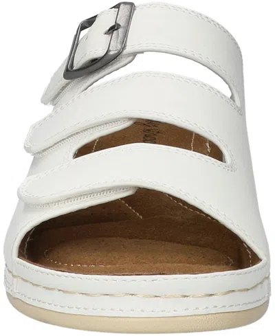 Easy Street Womens Pinterry Slide Sandals In White