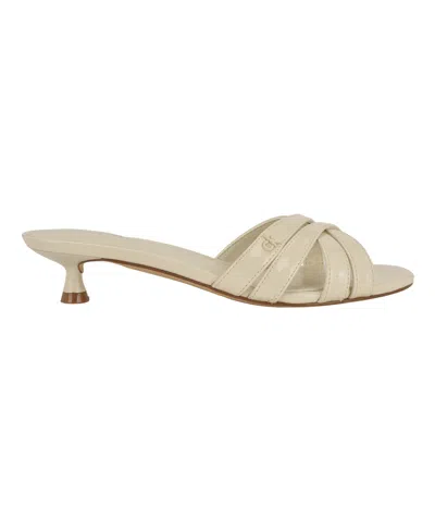 Calvin Klein Gabbie Kitten Heel Slide Sandal In Neutral