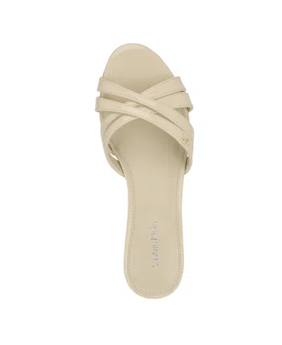 Calvin Klein Gabbie Kitten Heel Slide Sandal In Neutral