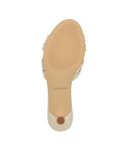 Calvin Klein Gabbie Kitten Heel Slide Sandal In Neutral