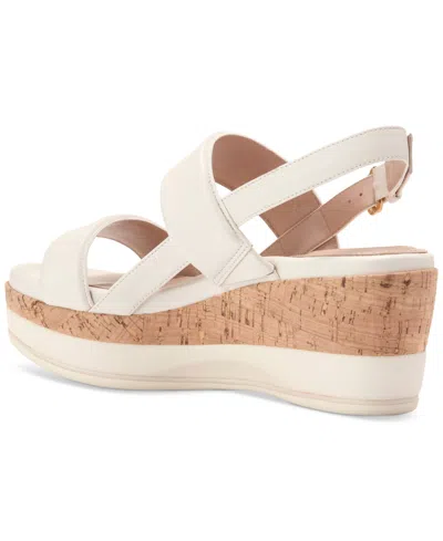 Cole Haan Women's Aislin Wedge Sandals In Ivory Leather,natural Cork