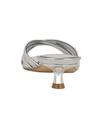Calvin Klein Gabbie Kitten Heel Slide Sandal In Metallic