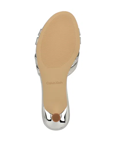 Calvin Klein Gabbie Kitten Heel Slide Sandal In Metallic
