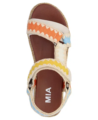 Mia Women's Malti Flatform Round Toe Sandals In Coral,blue,yellow