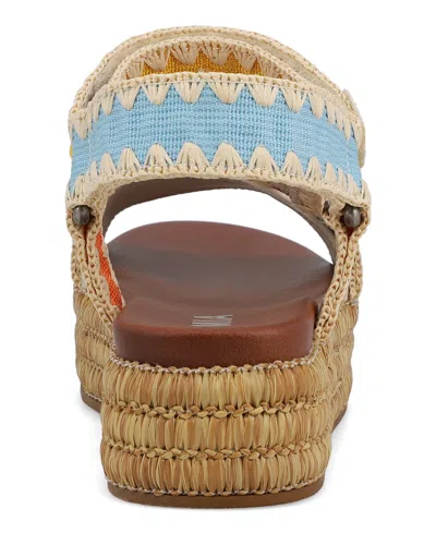 Mia Women's Malti Flatform Round Toe Sandals In Coral,blue,yellow