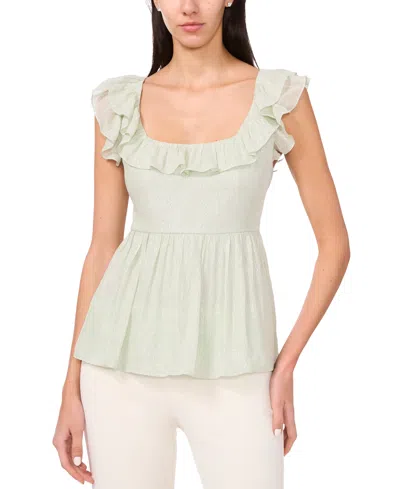 Parker Women's The Jolene Ruffle-square-neck Top In Green