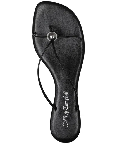 Jeffrey Campbell Women's Cherished Flat Sandals In Black,silver
