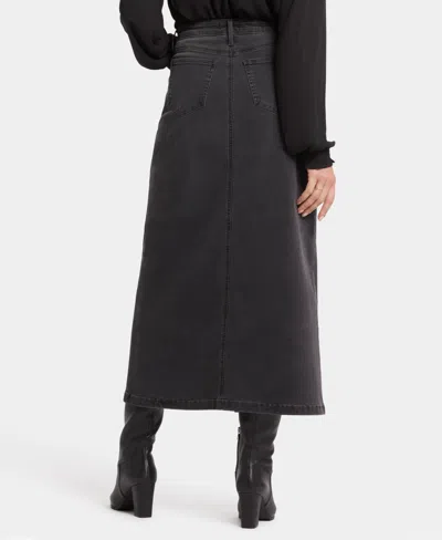 Nydj High Waist Slit Front Denim Maxi Skirt In Cloud Stone