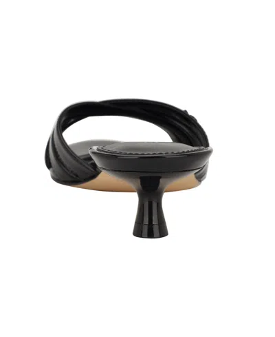 Calvin Klein Women's Gabbie Crisscross Kitten Heel Sandals In Black Patent