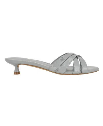Calvin Klein Gabbie Kitten Heel Slide Sandal In Gray