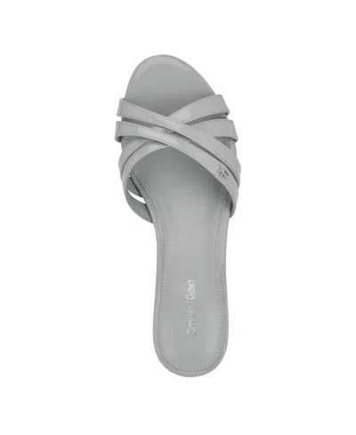 Calvin Klein Gabbie Kitten Heel Slide Sandal In Gray