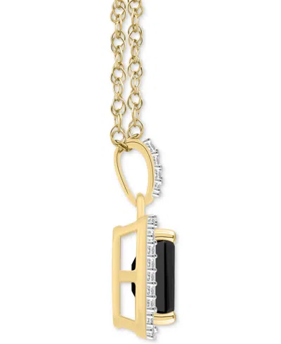 Macy's Lab Created Ruby (2 Ct. T.w.) & Lab Created White Sapphire (1/5 Ct. T.w.) Rectangle Pendant Necklace In Onyx,gold