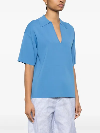 P.a.r.o.s.h Ribbed T-shirt In Blue