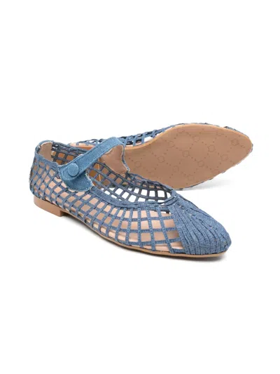 Eli1957 Denim Ballet Flats In Blue