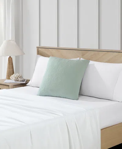 Nautica Wave Texture Turquoise Decorative Pillow In Dusted Aqua