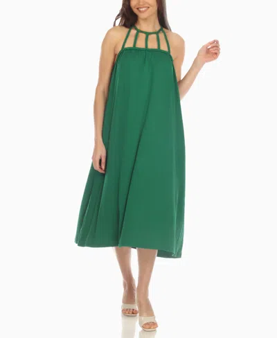White Mark Womens Sleeveless Midi Swing Dresses In Green