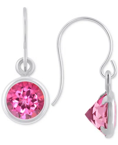 Macy's Created Sapphire Oval Stud Earrings (1-1/2 Ct. T.w.) In 10k Yellow Gold (also In Additional Gemstone In Pink Topaz,white Gold