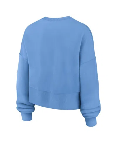 Nike Women's Light Blue St. Louis Cardinals Oversized Long Sleeve Cropped Pullover Sweatshirt In Light Blue