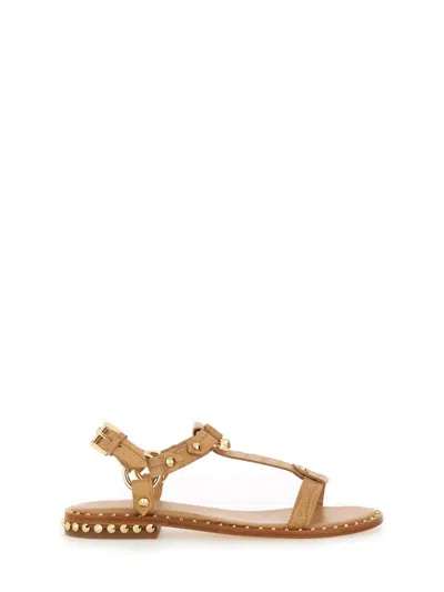 Ash Woman Sandals Sand Size 8 Leather In Neutral