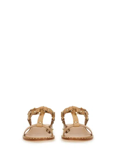 Ash Woman Sandals Sand Size 8 Leather In Neutral