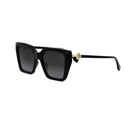 Fendi Ff Diamonds Fe40161i Sunglasses In 01b - Black