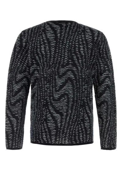 Giorgio Armani Men's Embroidered Jacquard Sweater In Printed