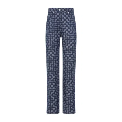 Givenchy High-waisted Tapered Jeans With Distinctive Pattern In Denim Blue